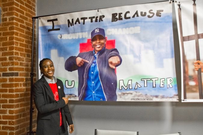 LaTonya Myers spent nine months in prison because she couldn’t afford to post bail before she was acquitted at trial. She now works for the Defender Association of Philadelphia as a bail navigator. (Kimberly Paynter/WHYY)
