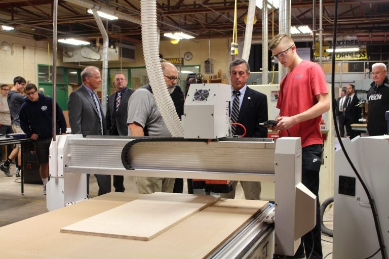 Delaware Governor John Carney at the Sussex Tech High School for an announcement of the Career & Technical Education (CTE) Innovation Grants as part of the Delaware Pathways initiative. (Provided)