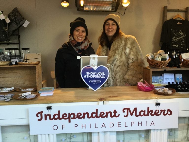 Morgan Jamison and Alexis Sellers with Independent Makers of Philadelphia. (Kyrie Greenberg/WHYY News)