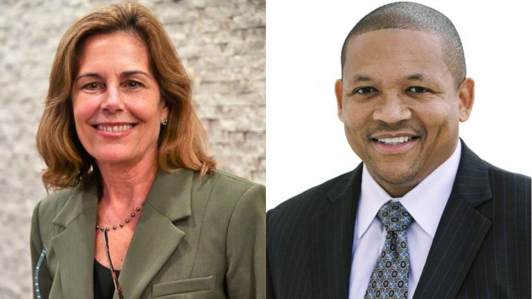 Democrat Kathy Jennings and Republican Bernard Pepukayi are running for Delaware attorney general. (Jennings photo:  courtesy Brad Glazier; Pepukayi photo courtesy TJ Healy/Healy Media Group)