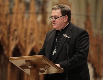 Newark Archbishop Cardinal Joseph Tobin speaks during a prayer service for New Jersey Gov.-elect Phil Murphy at the Cathedral Basilica of the Sacred Heart, Friday, Jan. 12, 2018, in Newark, N.J. (AP Photo/Julio Cortez)