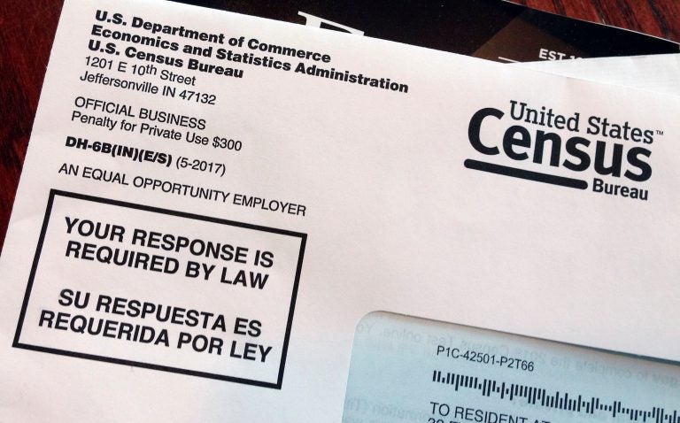 This March 23, 2018 file photo shows an envelope containing a 2018 census letter mailed to a resident in Providence, R.I. (AP Photo/Michelle R. Smith)