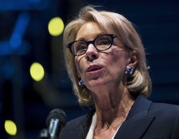 Education Secretary Betsy DeVos speaks during a student town hall at National Constitution Center in Philadelphia, Monday, Sept. 17, 2018. (Matt Rourke/AP Photo)