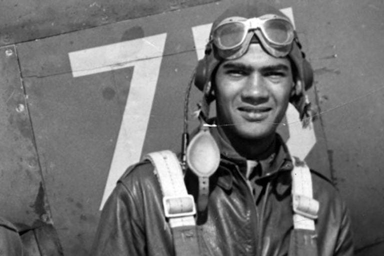 This undated photo provided by the Pentagon's Defense POW/MIA Accounting Agency shows Lawrence Dickson, a New York pilot killed during World War II. Dickson is first of the 27 Tuskegee Airmen still listed as missing in action whose remains the Pentagon says they have identified through DNA samples provided by his daughter in New Jersey. Dickson was a 24-year-old captain in the 100th Fighter Squadron when his P-51 fighter plane was seen crashing along the Italy-Austria border during a mission on Dec. 23, 1944. Searches for the crash site were unsuccessful until 2012. (Defense POW/MIA Accounting Agency via AP)