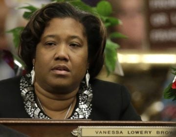 State Rep. Vanessa Lowery Brown, D-Philadelphia, was convicted Wednesday of violating state conflict of interest laws and accepting bribes. Even so, her name remains on the Tuesday ballot for re-election. (AP Photo/Matt Rourke)