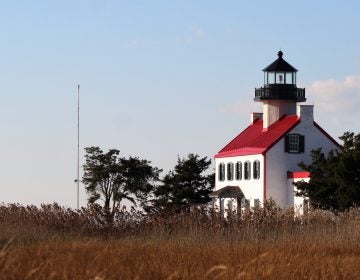 The East Point Lighthouse was built in 1849 where the Maurice River meets the Delaware Bay. (Bill Barlow for WHYY)