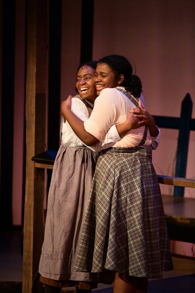 Jessica M. Johnson as Celie and Jessica Muse Money as Nettie. Photo by Alex Medvick Scene from Theater Horizon’s production of The Color Purple. (Photo Courtesy/Alex Medvick)