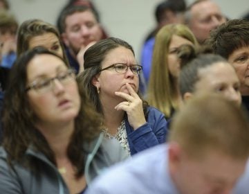 Parents gathered in Tamaqua to discuss the armed teachers policy in November 2018. (Matt Smith for Keystone Crossroads)