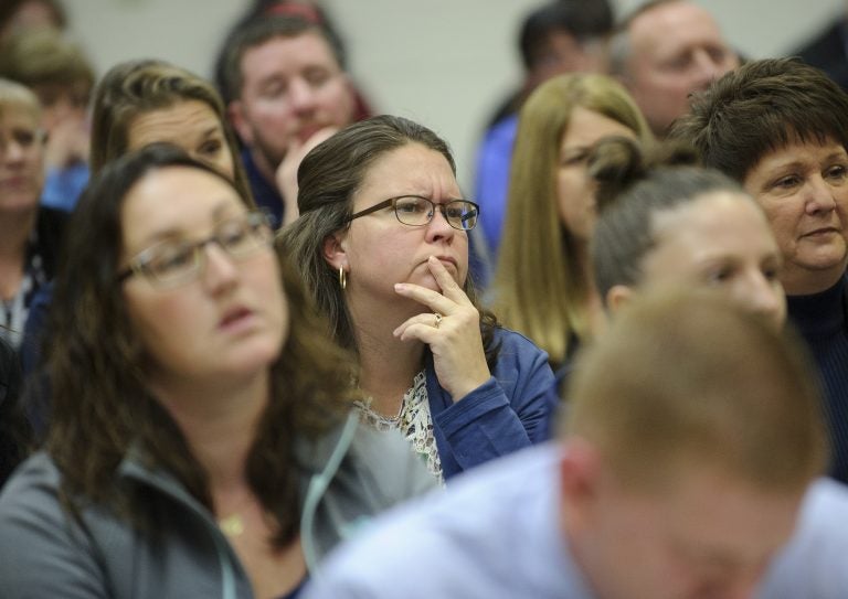 Parents gathered in Tamaqua to discuss the armed teachers policy in November 2018. (Matt Smith for Keystone Crossroads)