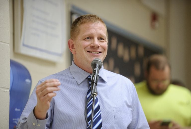 At the 2018 meeting, Frank Wenzel, head of the Tamaqua teachers union, opposed the idea of having armed teachers in classrooms. (Matt Smith for Keystone Crossroads)