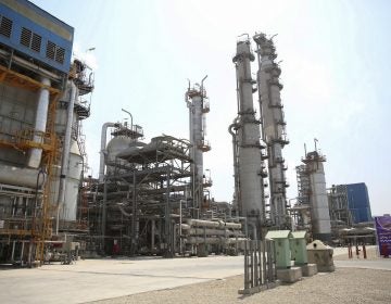 Part of the Pardis petrochemical complex facilities in Assaluyeh, on the northern coast of the Persian Gulf, Iran. The United States has reimposed sanctions targeting Iran's economy. (Iranian Presidency Office via AP)