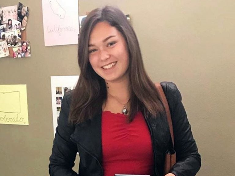 This undated photo provided by former Fox News correspondent Adam Housley and his wife, actress Tamera Mowry-Housley, shows their niece, Alaina Housley, a Pepperdine University freshman who was among those killed in the Wednesday shooting at the Borderline bar in Thousand Oaks, Calif.
Adam Housley/AP