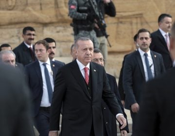 Turkey's President Tayyip Erdogan says audio recordings of Jamal Khashoggi's murder have been released to the U.S. Khashoggi was a journalist and critic of Saudi Arabia's government. (Burhan Ozbilici/AP)