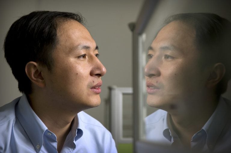 Genetics researcher He Jiankui said his lab considered ethical issues before deciding to proceed with DNA editing of human embryos to create twin girls with a modification to reduce their risk of HIV infection. Critics say the experiment was premature. (Mark Schiefelbein/AP)
