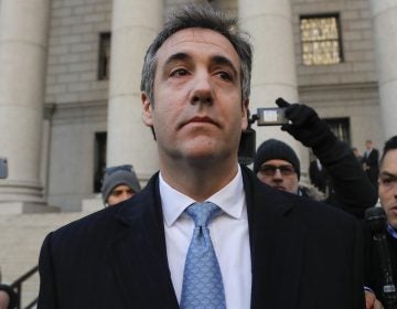 Michael Cohen walks out of federal court Thursday in New York, after pleading guilty to lying to Congress about work he did on an aborted project to build a Trump Tower in Russia.
(Julie Jacobson/AP)