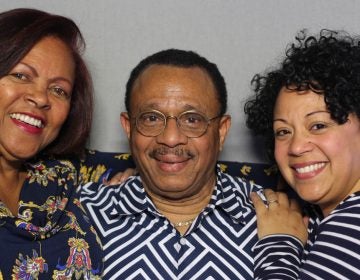 Roy Daley, 74, with his wife, Ana Smith-Daley, 71, (left) and his daughter, Lucy Figueroa, 41, at StoryCorps in Austin, Texas. (Savannah Winchester/StoryCorps)
