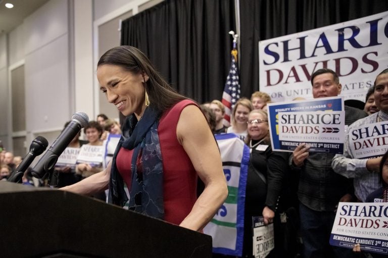 After winning Kansas' 3rd District, Sharice Davids is projected to become one of the first Native American women to serve in Congress and the first LGBTQ person to represent the state in the lawmaking body. (Whitney Curtis/Getty Images)