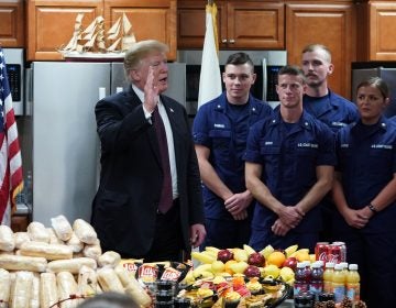 President Trump visits U.S. Coast Guard personnel in Florida on Thanksgiving Day.