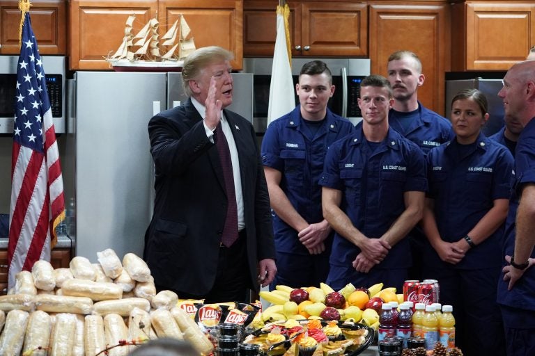 President Trump visits U.S. Coast Guard personnel in Florida on Thanksgiving Day.