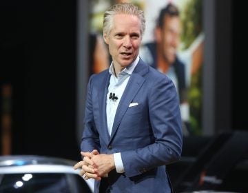 Scott Keogh, president of Volkswagen of America Inc., speaks during AutoMobility LA ahead of the Los Angeles Auto Show in Los Angeles, Calif., on Wednesday. (Dania Maxwell/Bloomberg via Getty Images)