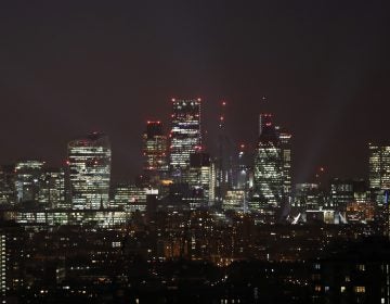 The London skyline, shown in March 2017, is still shining bright. But the U.K. is using noticeably less energy than it did more than a decade ago. (Dan Kitwood/Getty Images)