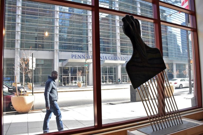 Hank Willis Thomas' Afro pick sculpture, 