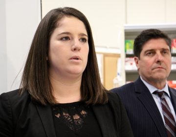 Pennsylvania Insurance Commissioner Jessica Altman talks about steps taken to ensure access to opioid addiction treatment during a visit to a Walgreens pharmacy in Kensington.