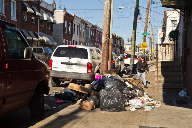 Piles of trash in Kensington. (Kimberly Paynter/WHYY)