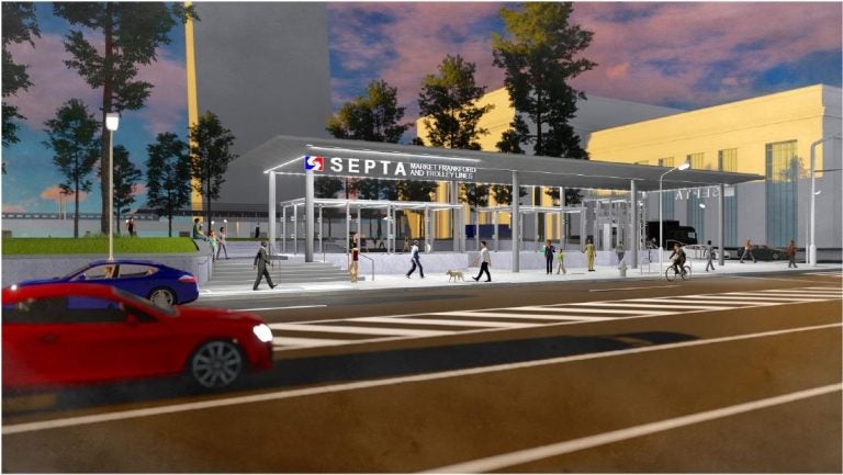30th Street Subway-Trolley Station Perspective View – Head house looking… A rendering of the 30th Street Subway Trolley Station (SEPTA)
