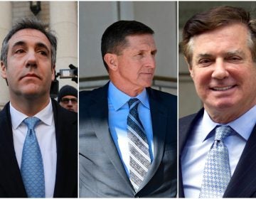 From left to right: Michael Cohen, Michael Flynn, Paul Manafort (AP)