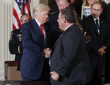 In this file photo, President Donald Trump shakes hands with New Jersey Gov. Chris Christie Thursday, Oct. 26, 2017, in Washington. (Pablo Martinez Monsivais/AP Photo)