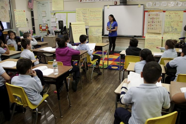 A second grade class in Newark, N.J. (Julio Cortez/AP Photo)