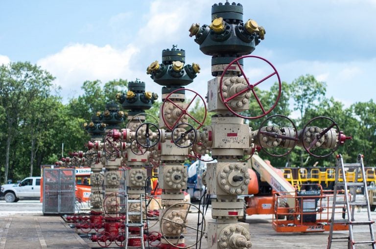 Natural gas wells in Lycoming County, Pennsylvania.