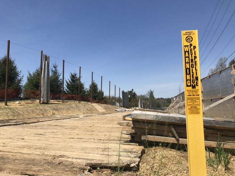 Mariner East 2 pipeline construction in Chester County. (Marie Cusick/StateImpact Pennsylvania)