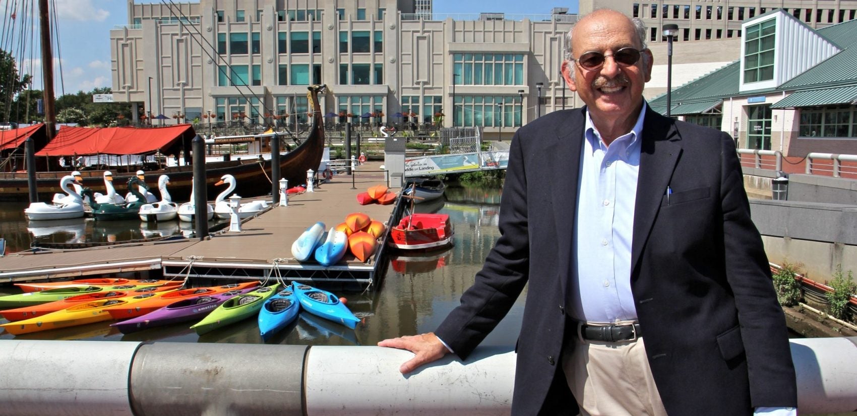 Richard Pepino, who helped implement the Clean Water Act during his 25 years with the Environmental Protection Agency, is pleased that the smelly and polluted Delaware River of his childhood is now a place for recreation. (Emma Lee/WHYY)