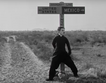A still from the 1923 Charlie Chaplin movie 'The Pilgrim' (https://youtu.be/e3QFLaxOzmE)