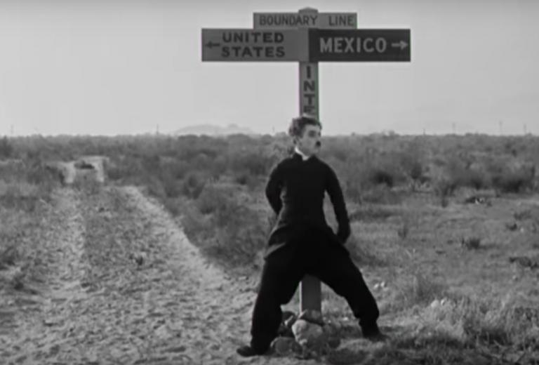 A still from the 1923 Charlie Chaplin movie 'The Pilgrim' (https://youtu.be/e3QFLaxOzmE)