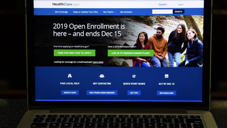 The federal website where consumers can sign up for health insurance under the Affordable Care Act is shown on a computer screen in Washington, D.C. (AP Photo)