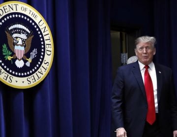 President Trump arrives to speak at a signing ceremony for HR 2, the Agriculture Improvement Act of 2018, at the Executive Office Building on Thursday. (Jacquelyn Martin/AP)