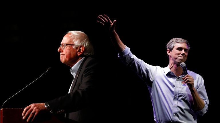 Left: Sen. Bernie Sanders, I-Vt. (AP Photo/Patrick Semansky) 
Right: Rep. Beto O'Rourke (AP Photo/Eric Gay)