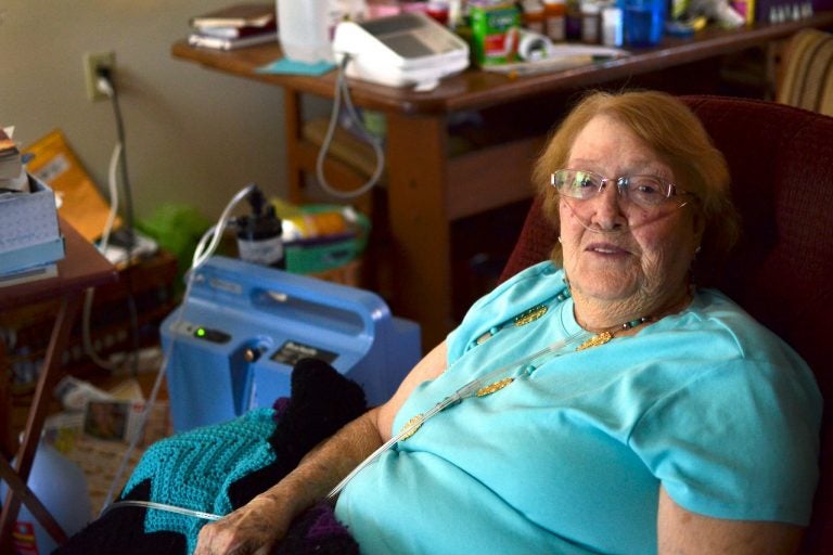Charlotte Potts, who has a history of heart problems, lives within sight of Livingston Regional Hospital. After a recent stint there, she was discharged into the care of a home health agency, and now gets treatment in her apartment for some ailments. (Shalina Chatlania/WPLN)