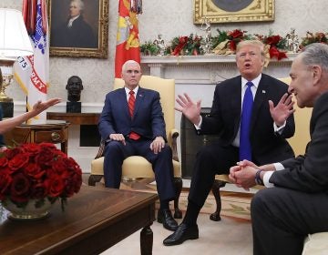 With a partial government shutdown on the horizon, President Trump and Democratic leaders had a heated exchange over border security and wall funding in front of reporters. (Mark Wilson/Getty Images)