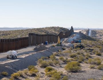 This photo shows the border fence under construction near New Mexico's Highway 9, near Santa Teresa. (Paul Ratje/AFP/Getty Images)