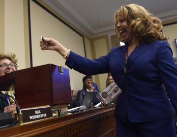 Rep.-elect Lucy McBath, D-Ga., reacts after drawing her number during the Member-elect room lottery draw on Capitol Hill in Washington on Friday.
(Susan Walsh/AP)