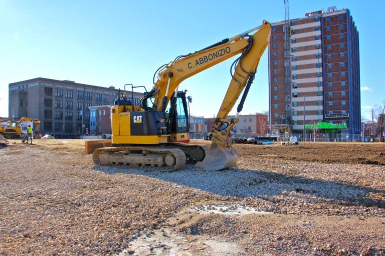 Officials broke ground on Phase III of the Blumberg/Sharswood project, which will result in 83 new affordable and energy-efficient rental units. (Emma Lee/WHYY)