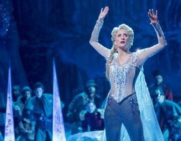 Caissie Levy performs as Elsa in the stage adaptation of Frozen, which opened on Broadway in 2018 (Deen van Meer/Disney Theatrical Productions)