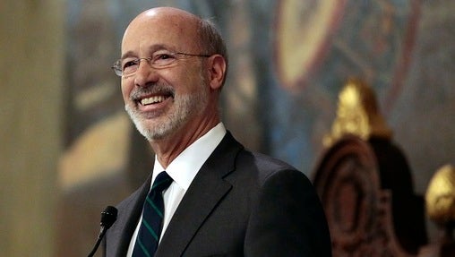 In this file photo Gov. Tom Wolf gives his budget address at the state Capitol in Harrisburg, Pa., on Tuesday, Feb. 6, 2018. (Chris Knight/AP Photo)