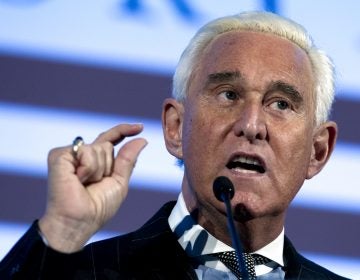 FILE - In this Dec. 6, 2018, file photo, Roger Stone speaks at the American Priority Conference in Washington Thursday, Dec. 6, 2018.  (AP Photo/Jose Luis Magana, File)