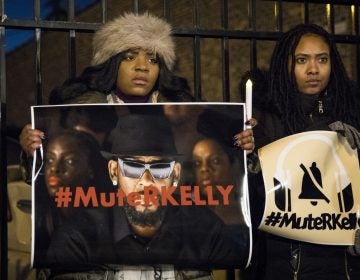 #MuteRKelly supporters protest outside R. Kelly's studio, Wednesday, Jan. 9, 2019 in Chicago. Lifetime's 