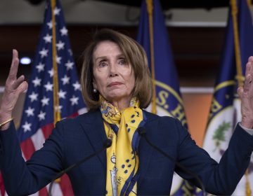Speaker of the House Nancy Pelosi, D-Calif., talks to reporters a day after officially postponing President Donald Trump's State of the Union address until the government is fully reopened, at the Capitol in Washington, Thursday, Jan. 24, 2019.  (J. Scott Applewhite/AP Photo/)